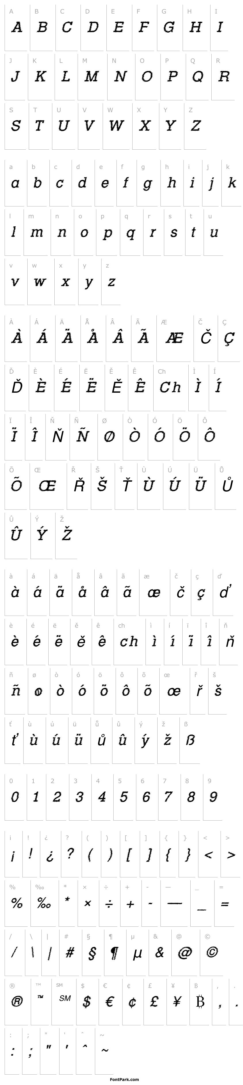Overview RowdyTypemachine-Italic