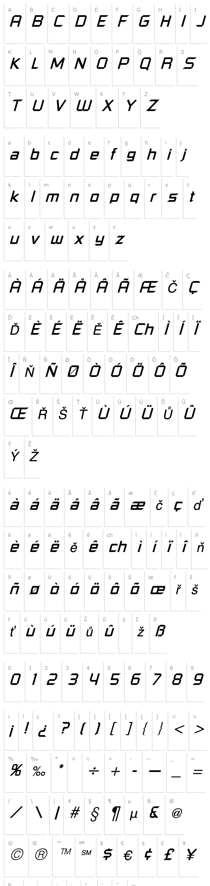 Overview Russell Square Italic