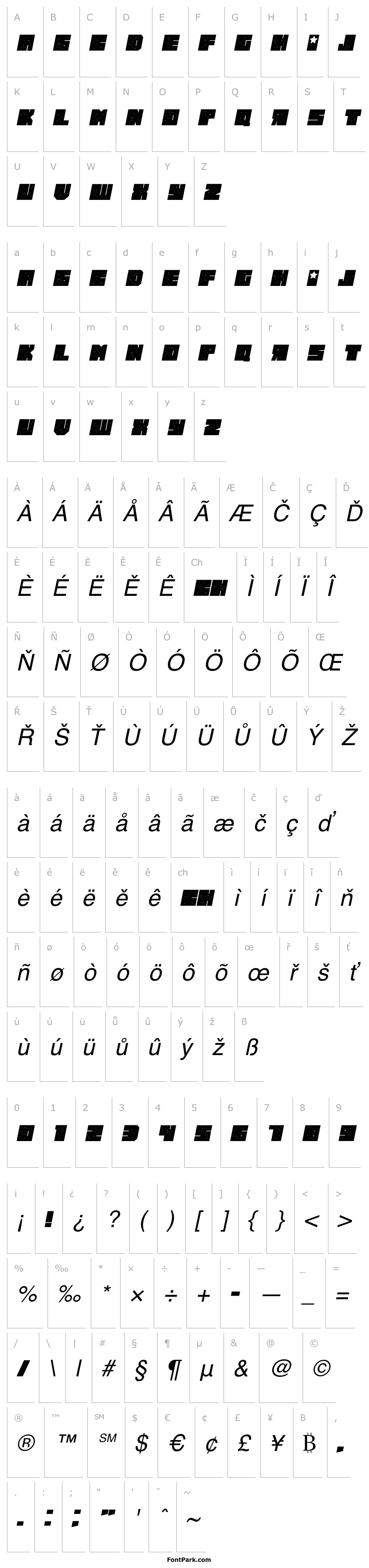 Overview Russiano Grunged Italic