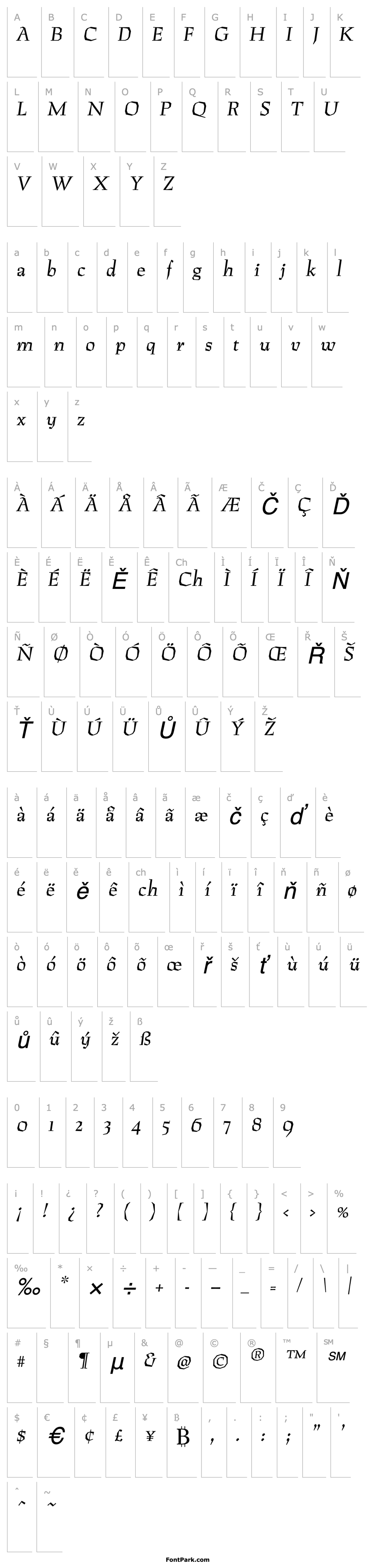Overview RuzenaAntikva-Italic