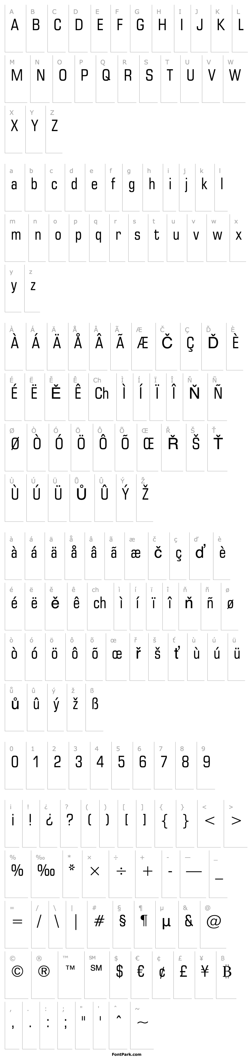 Přehled Square721BT-RomanCondensed