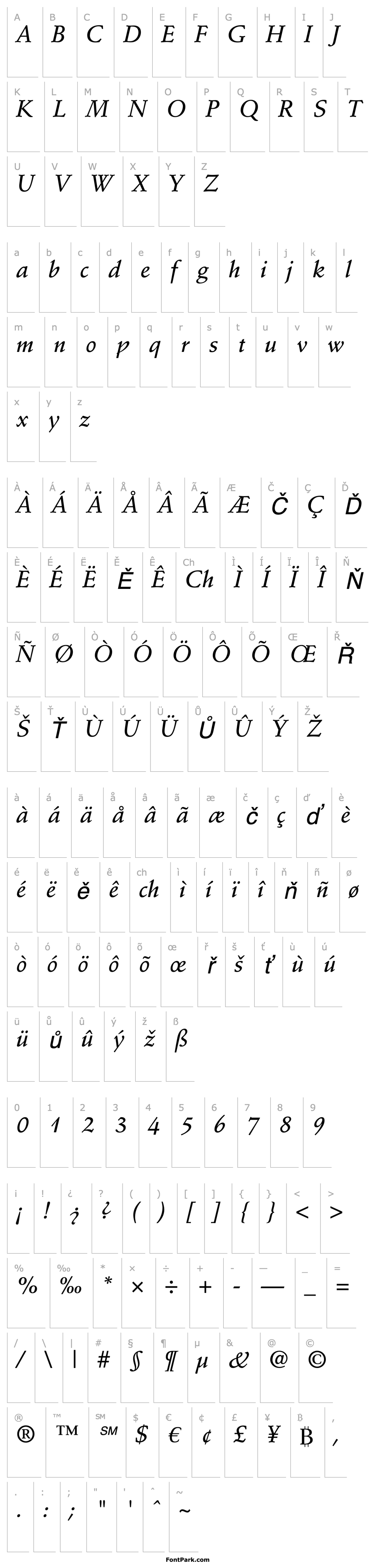 Overview StempelSchneidler-MedItalic