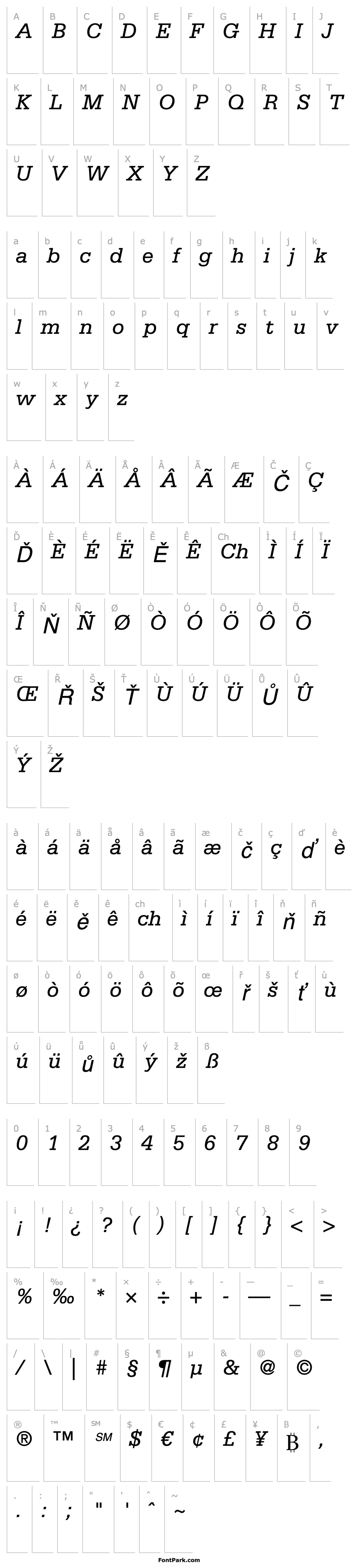 Overview SerifaStd-Italic