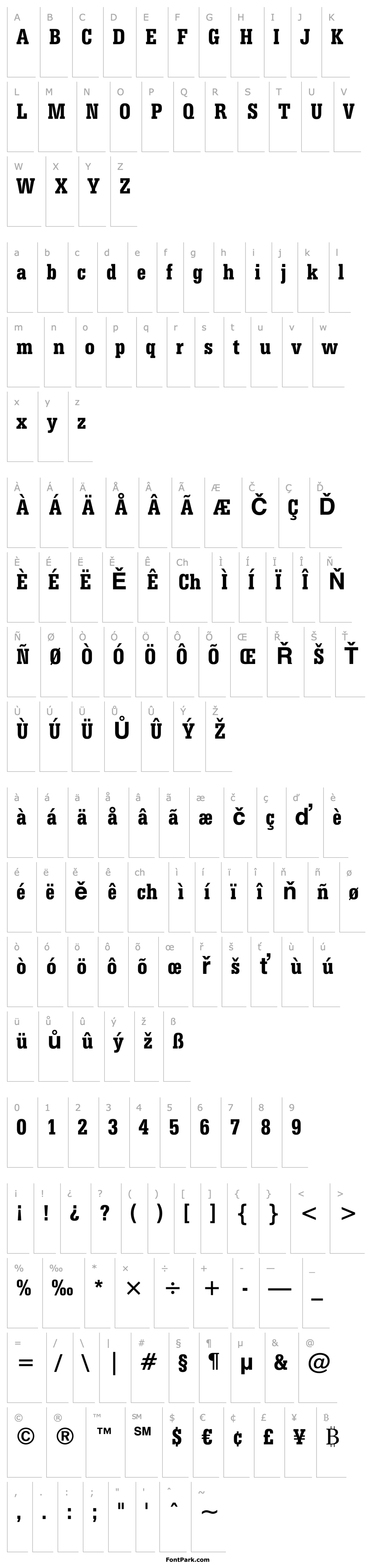 Overview SerifaBT-BoldCondensed