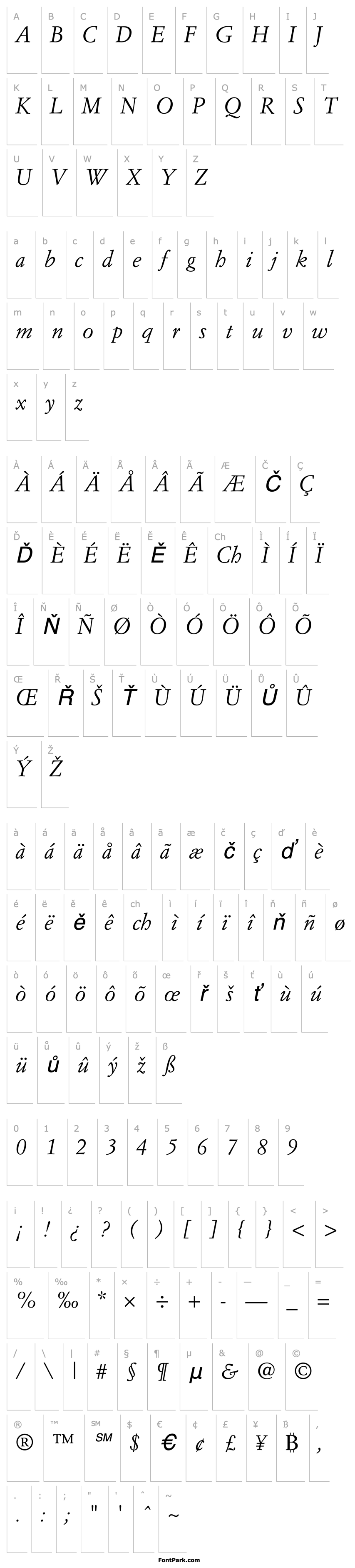 Overview SimonciniGaramond-Italic