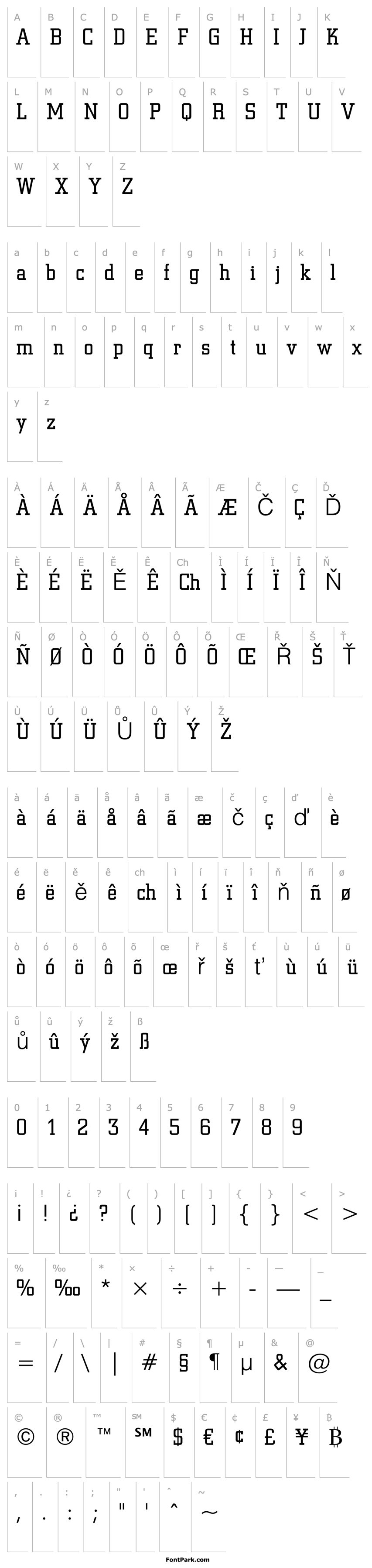 Overview SquareSlabserif711BT-Light