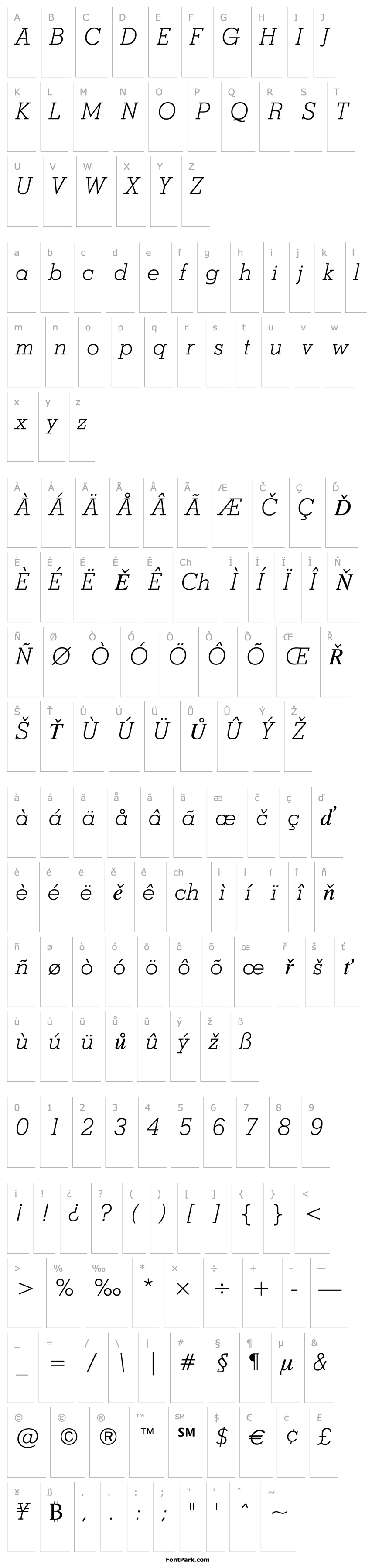 Overview Stymie Light Italic BT