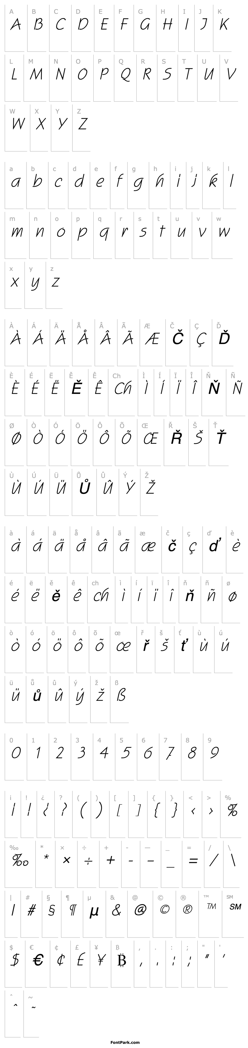 Přehled Scogin Italic