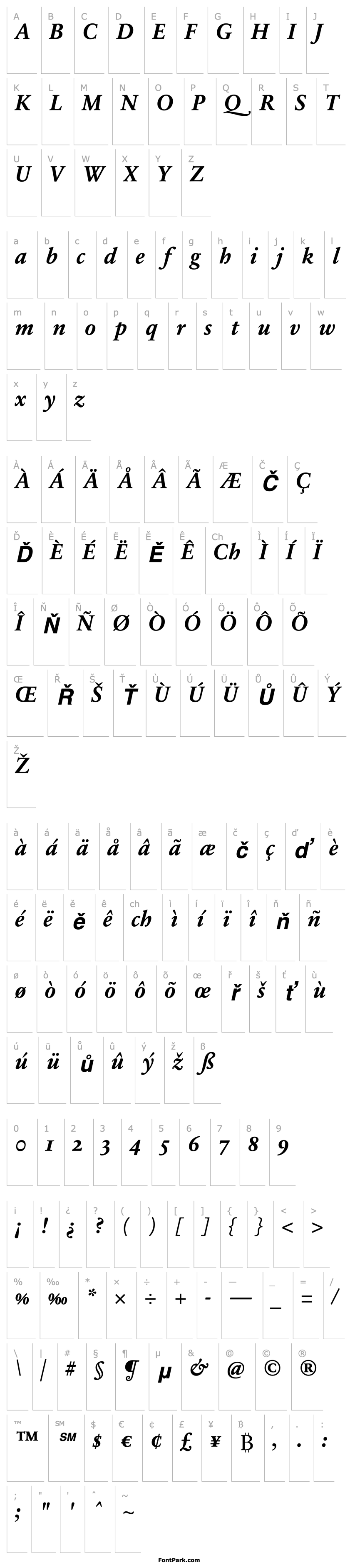 Overview SabonNext RW OsF Bold Italic