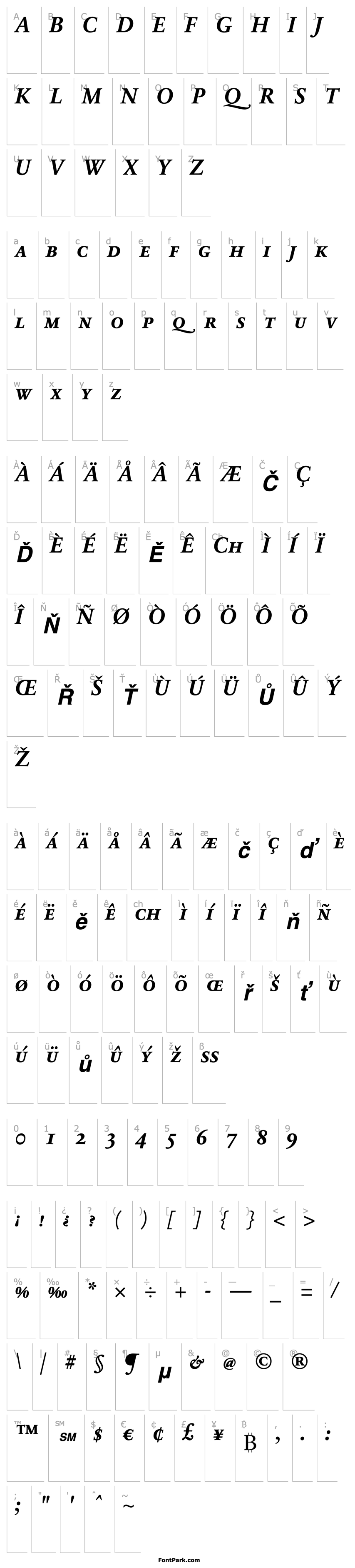 Overview SabonNext RW SC Bold Italic