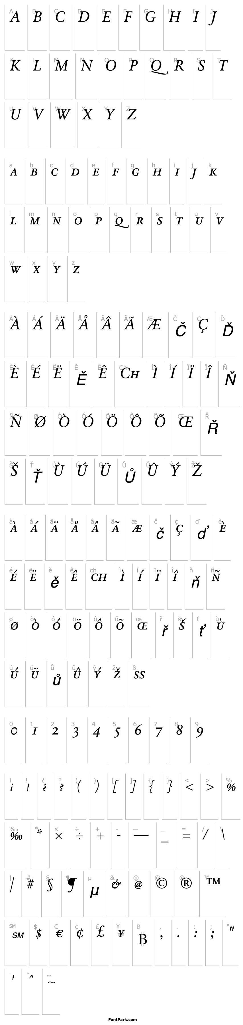 Overview SabonNext RW SC Italic