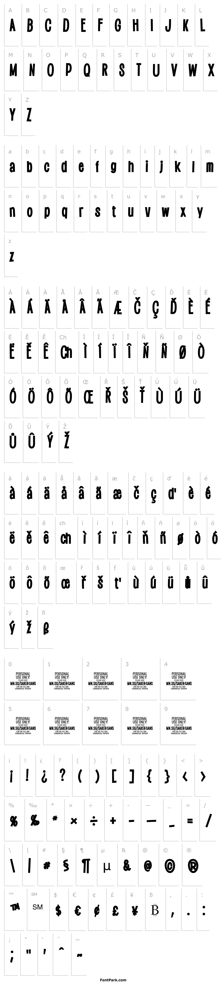 Přehled Saker Sans Black PERSONAL USE
