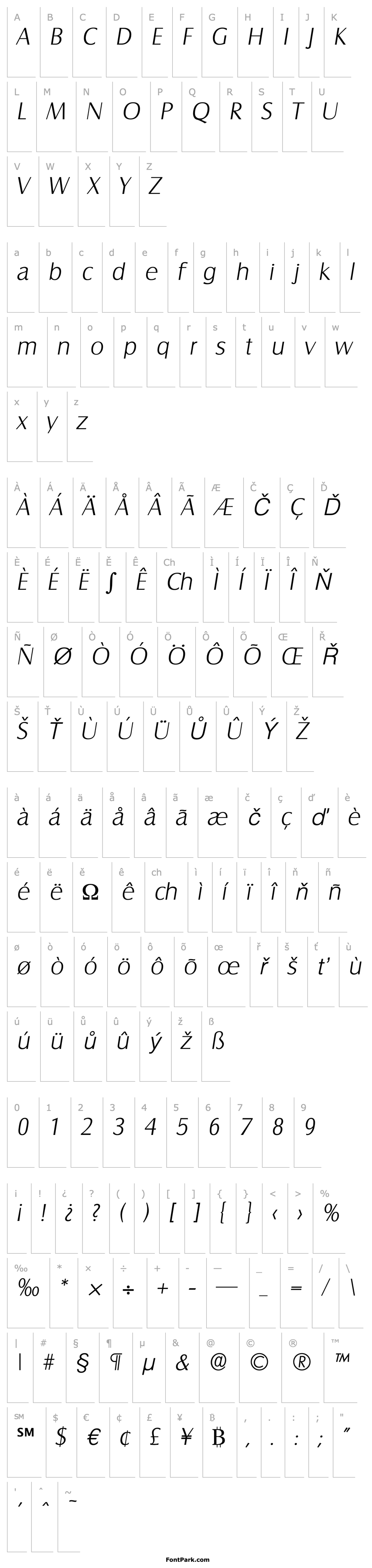 Overview Salzburg-Serial-ExtraLight-RegularItalic