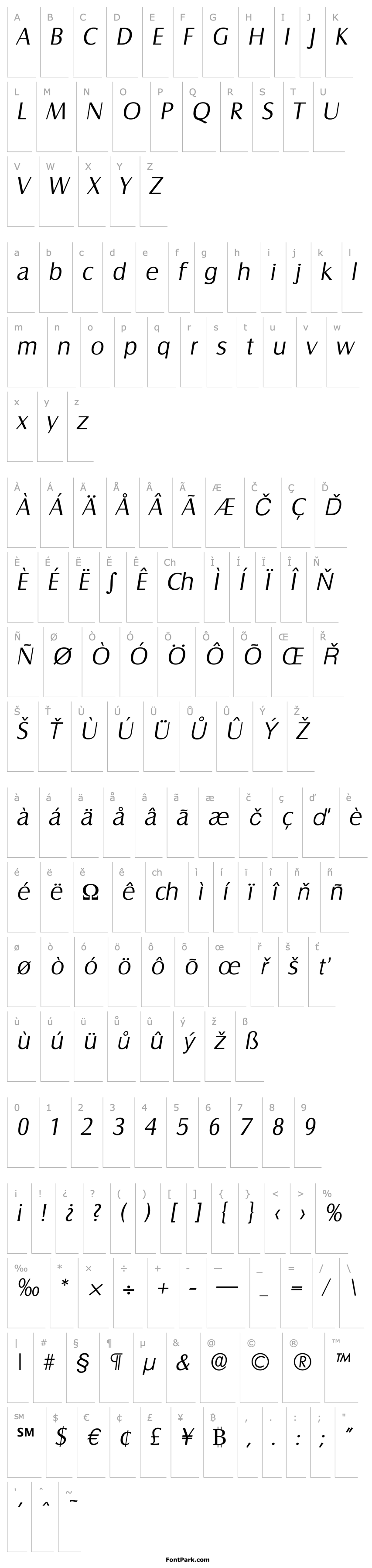 Overview Salzburg-Serial-Light-RegularItalic