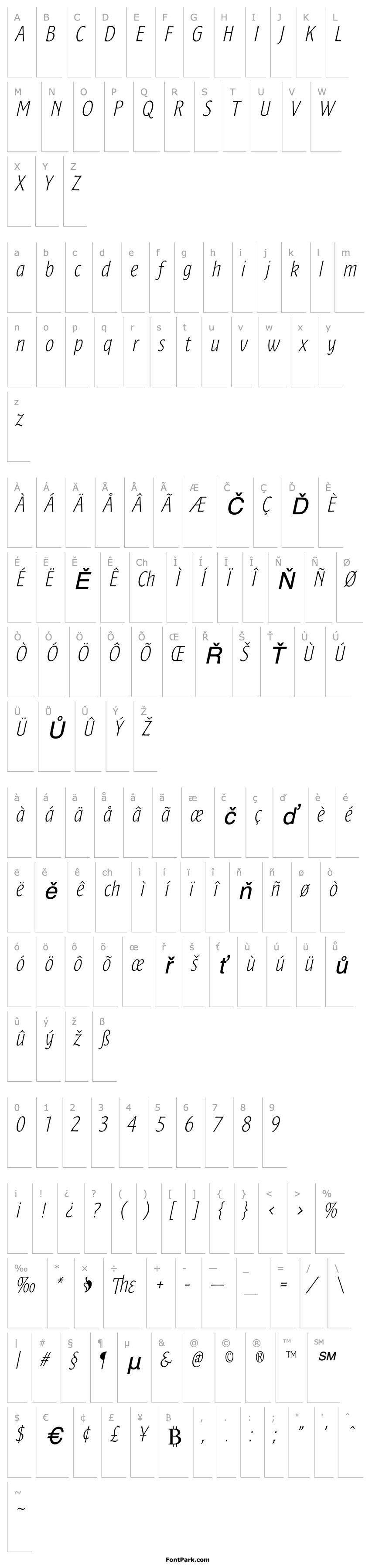 Overview SamSans-ThinItalic