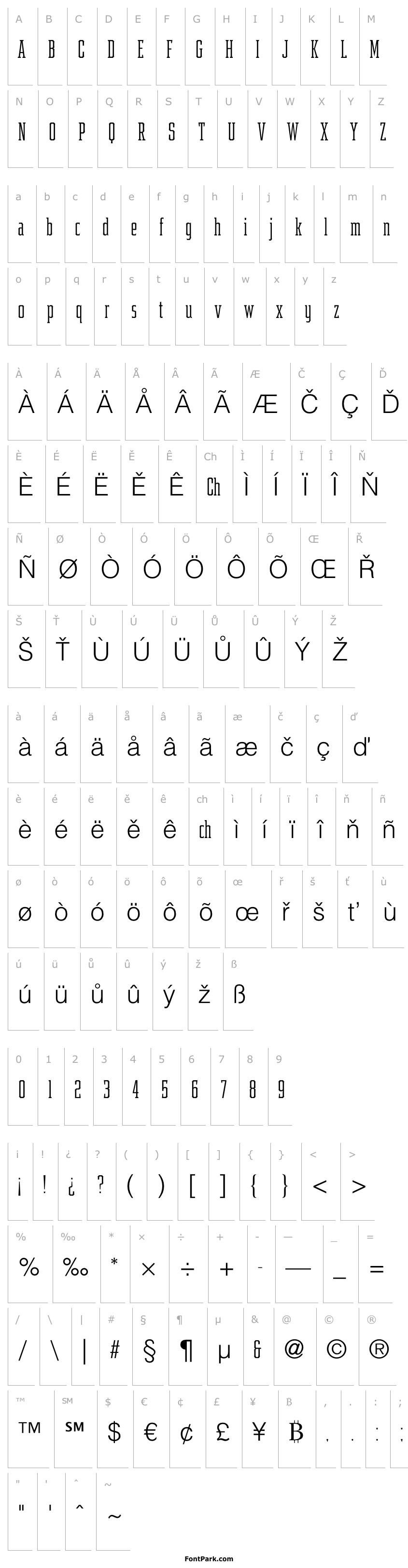 Přehled Samton Extra Condensed Light