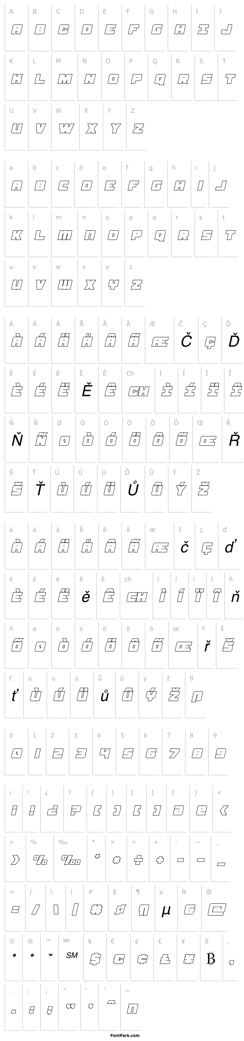 Overview Samurai Terrapin Outline Italic