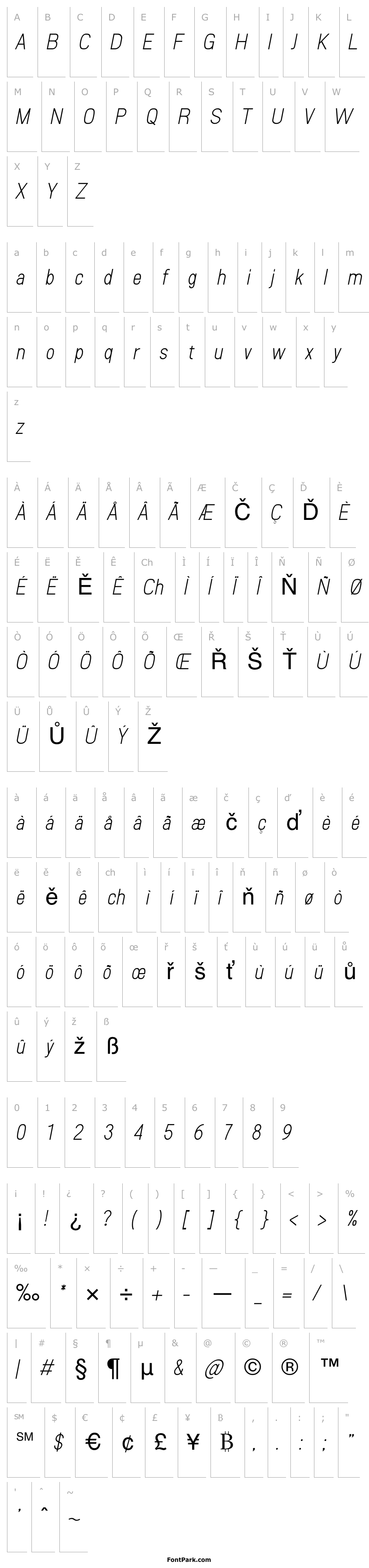 Přehled Sanlulus Light Italic