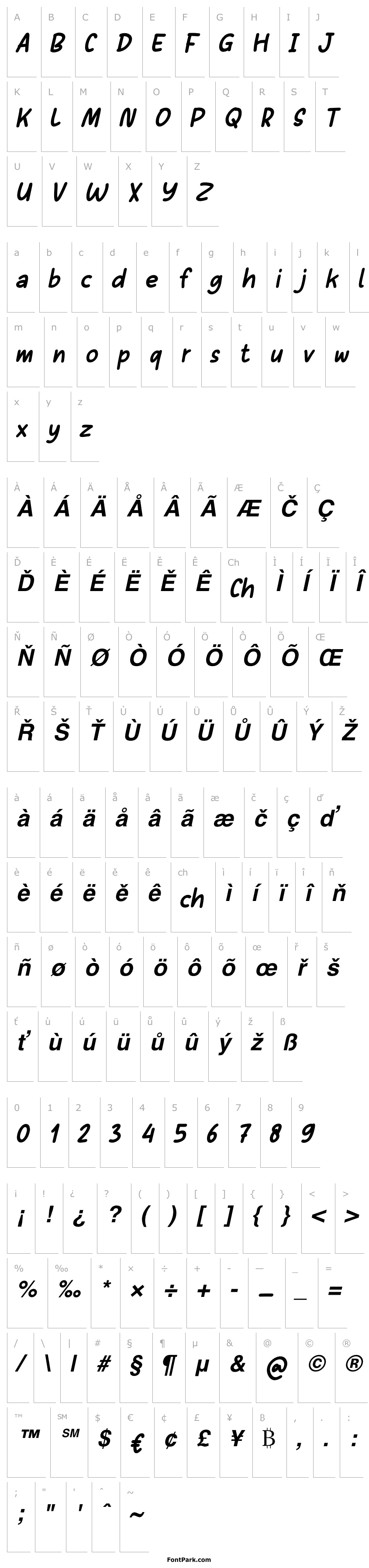 Přehled Sans Andreas Bold Italic