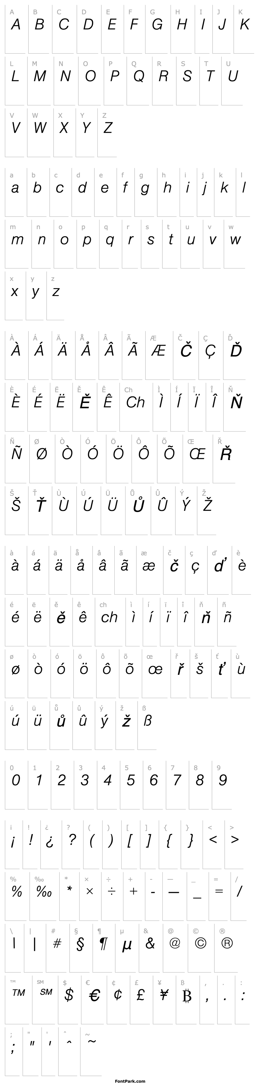 Overview SansLH Italic