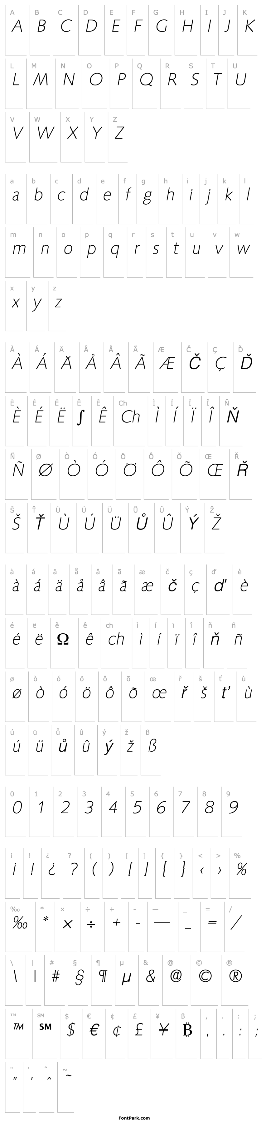 Overview Saxony-Serial-ExtraLight-RegularItalic