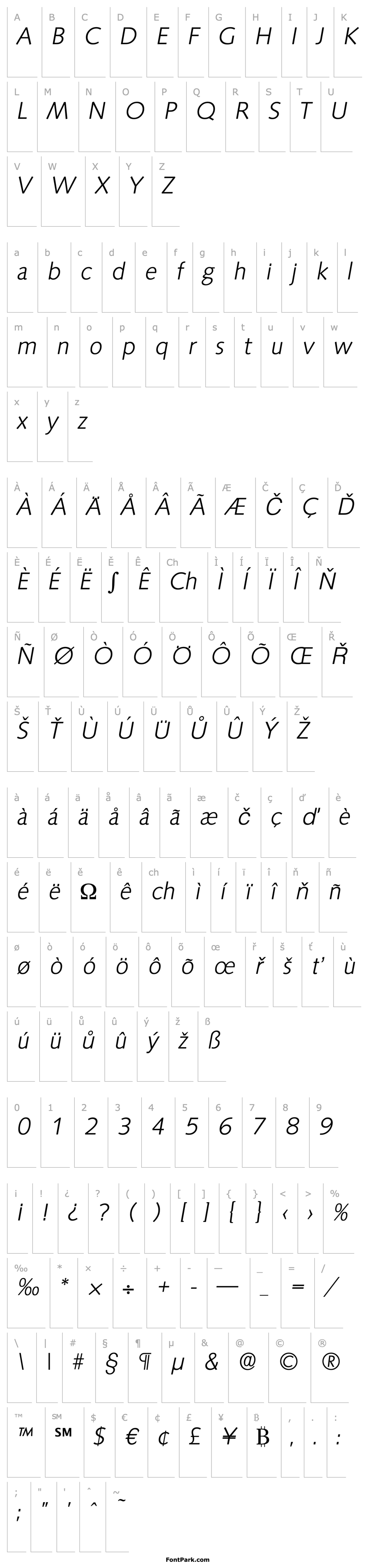 Overview Saxony-Serial-Light-RegularItalic