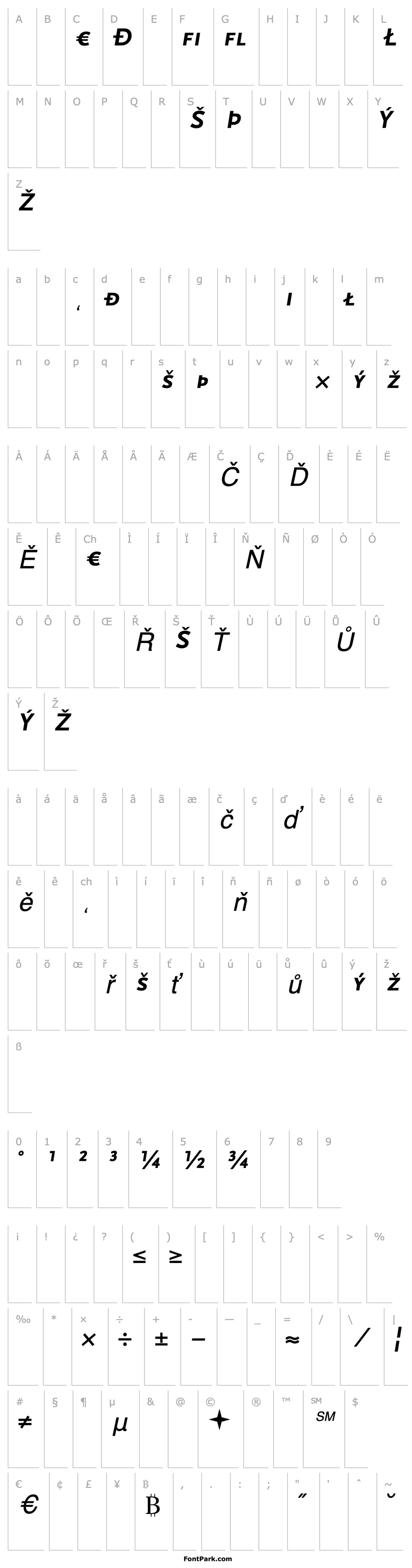 Overview ScalaSans-BoldExpSCItalic