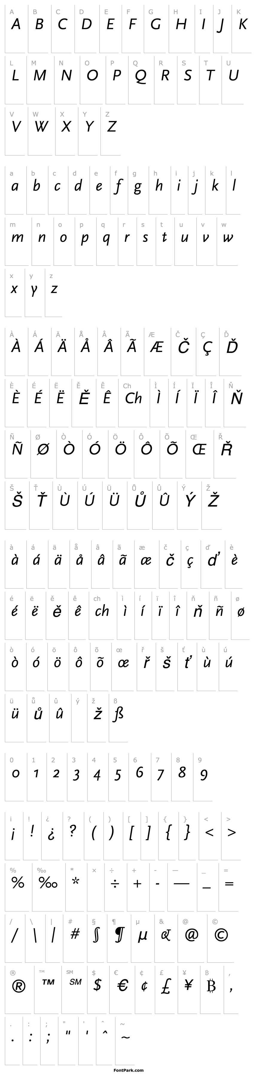 Overview ScalaSans-Italic Italic