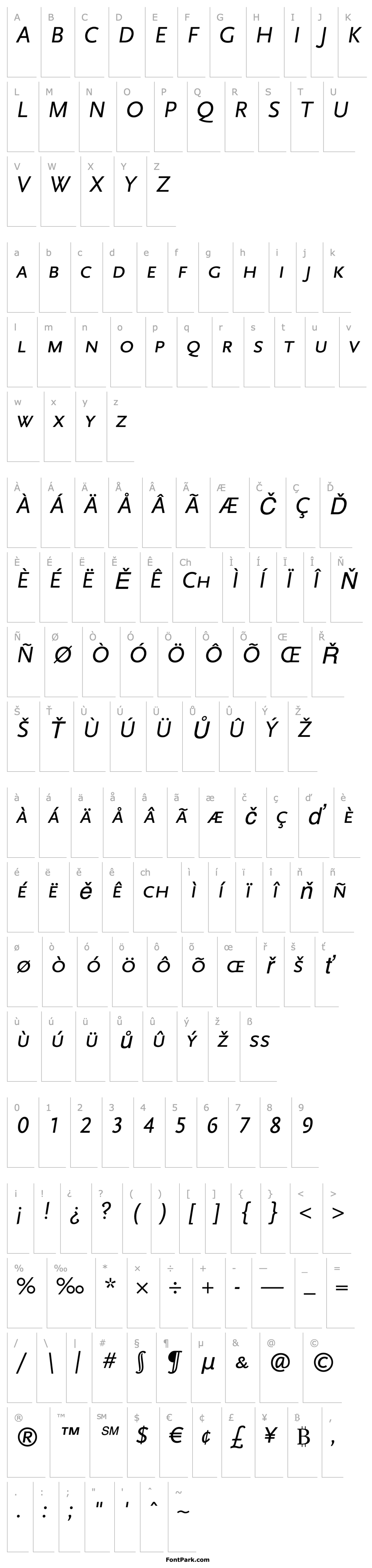 Overview ScalaSans-RegularLFSCItalic