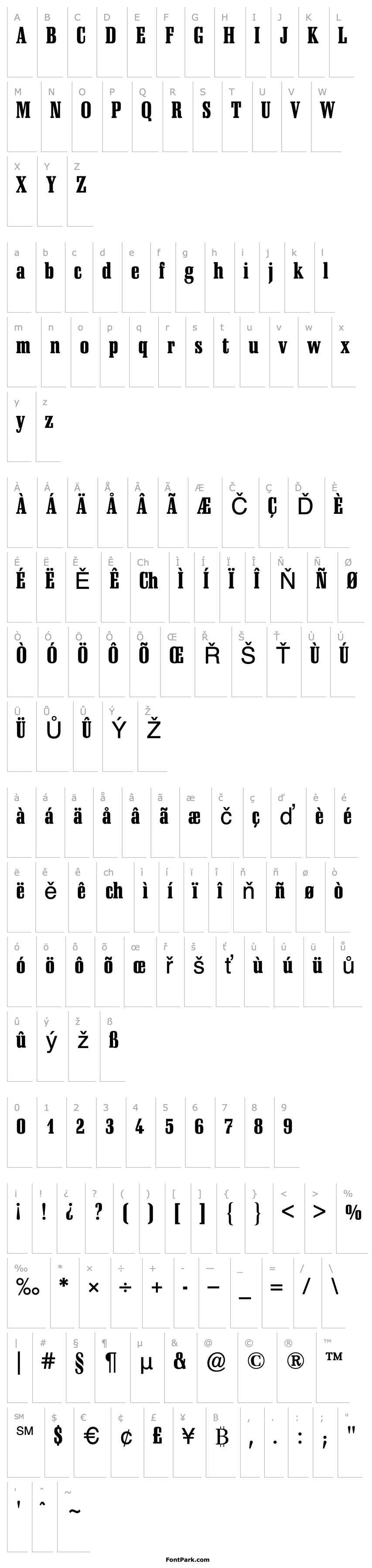 Overview SchadowAntiquaBQ-CondensedBold