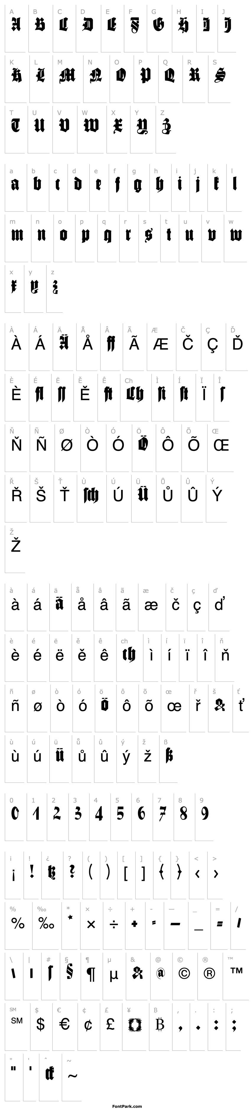 Přehled SchmaleGotischMK