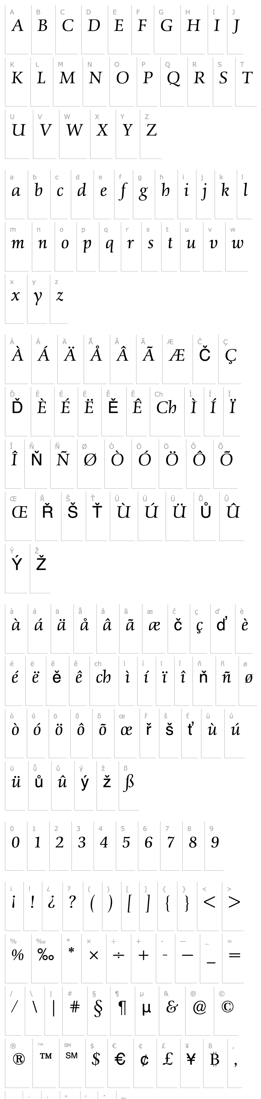 Overview SchneiderAntiquaBQ-LightItalic