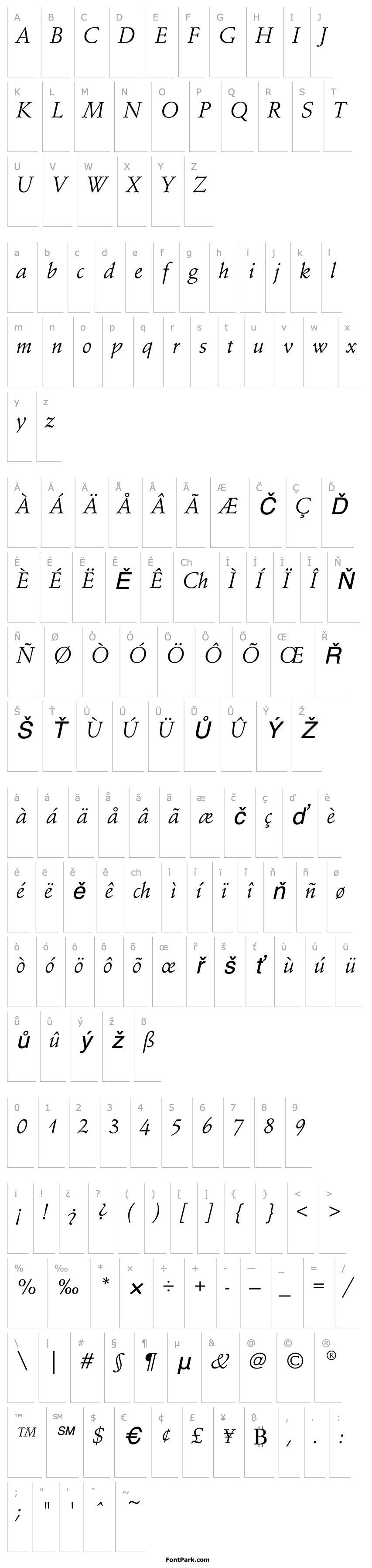 Overview SchneidlerEF-RomanItalic