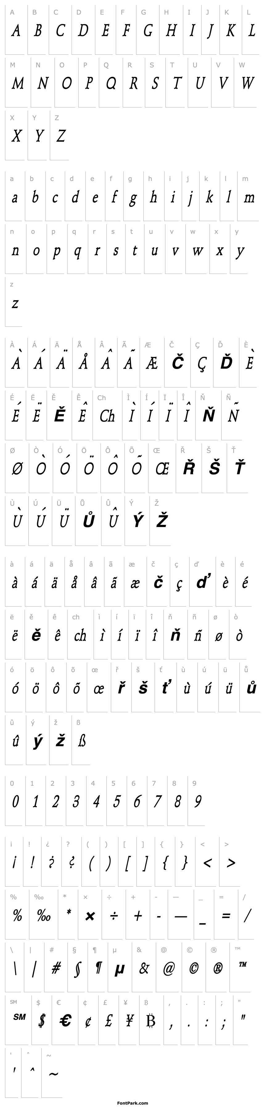 Overview Schroeder Condensed Bold Italic