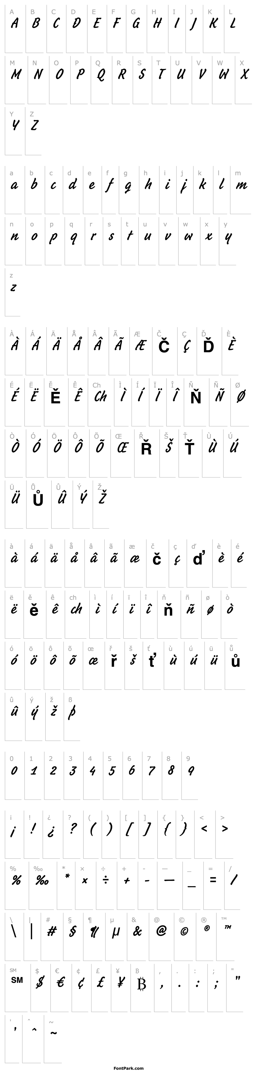 Overview Schuss Hand ITC Std Bold