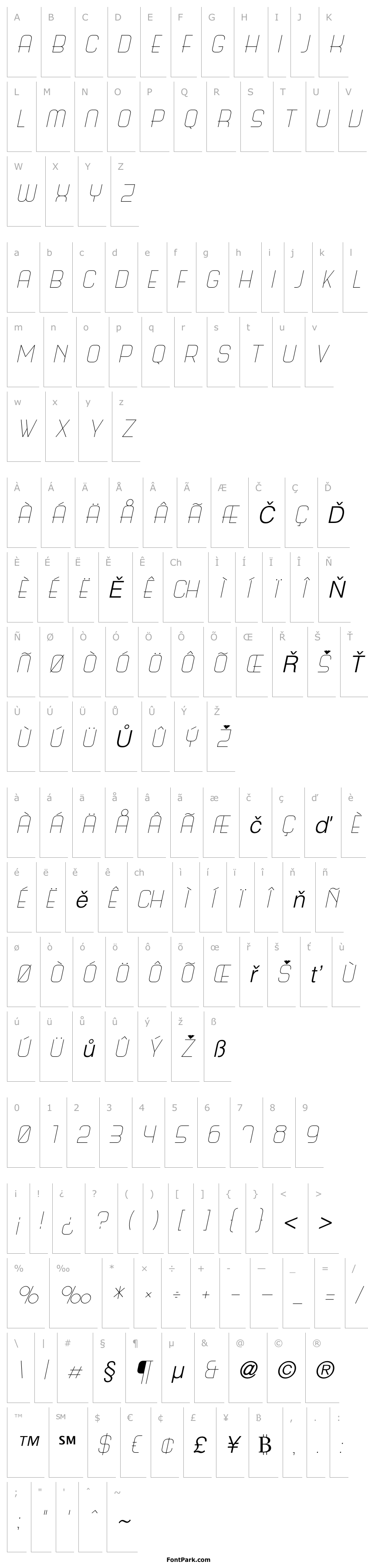 Přehled Science Fair Light Italic