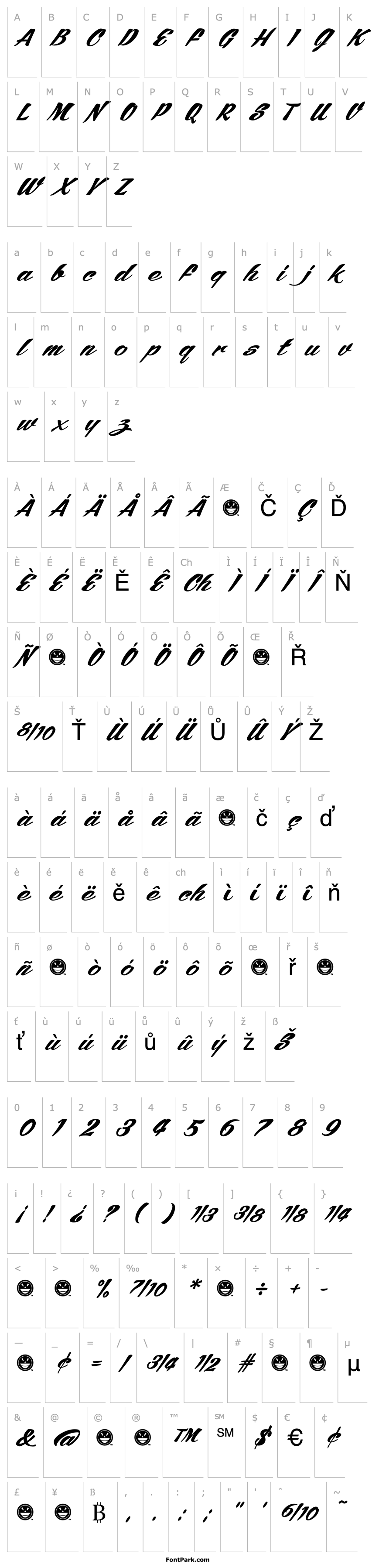 Overview SCRIPT1 ARB245 Bold Spencerian Normal