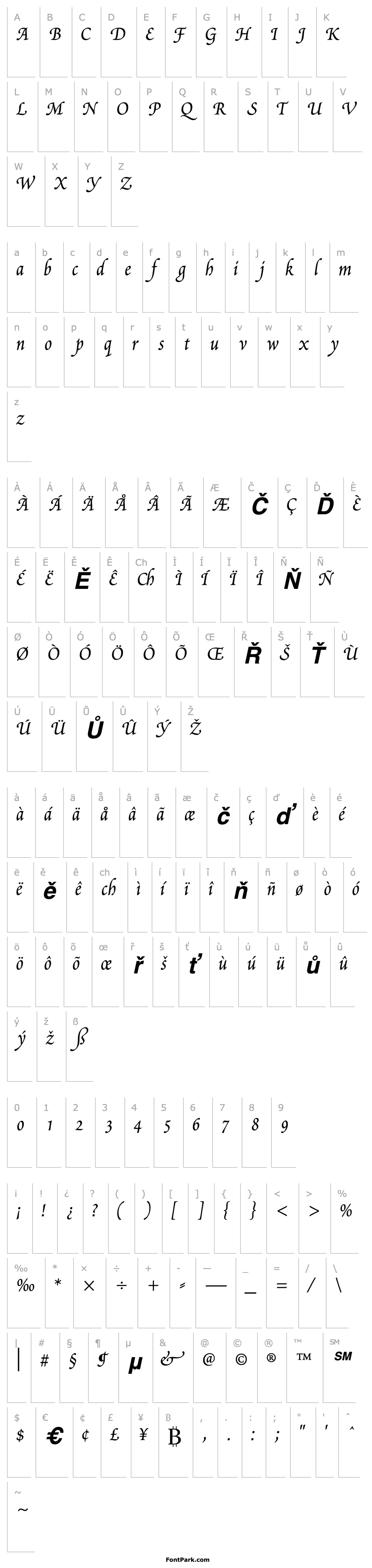 Overview ScriptoriaSSK Bold Italic