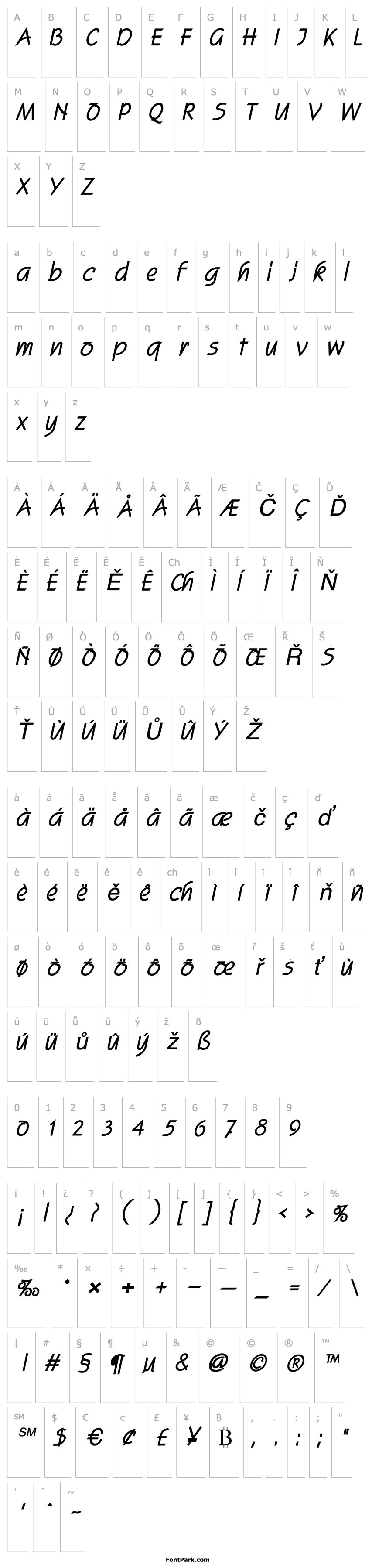 Přehled Scroll Heavy Italic