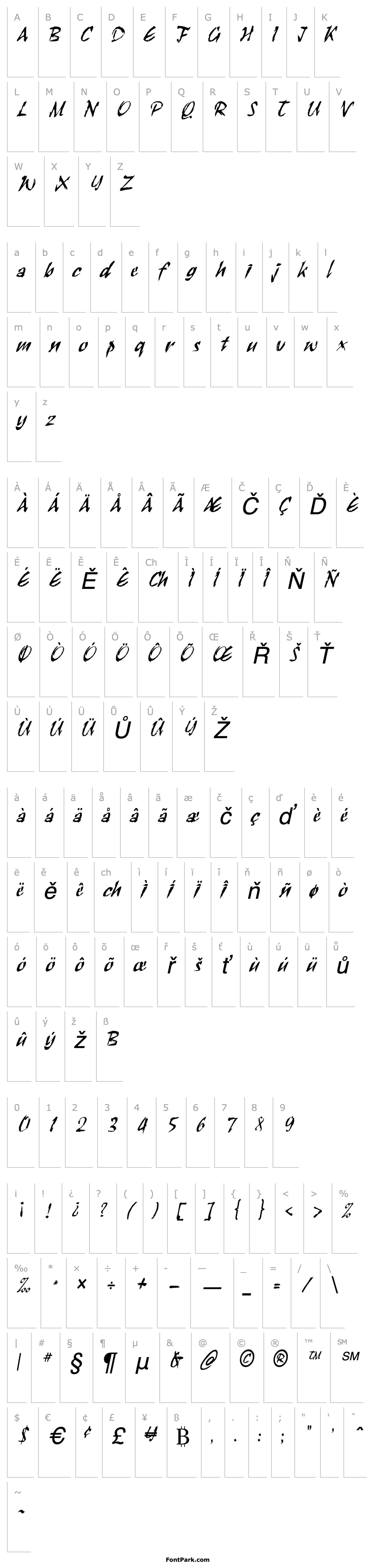 Přehled Sctratch-Condensed Italic