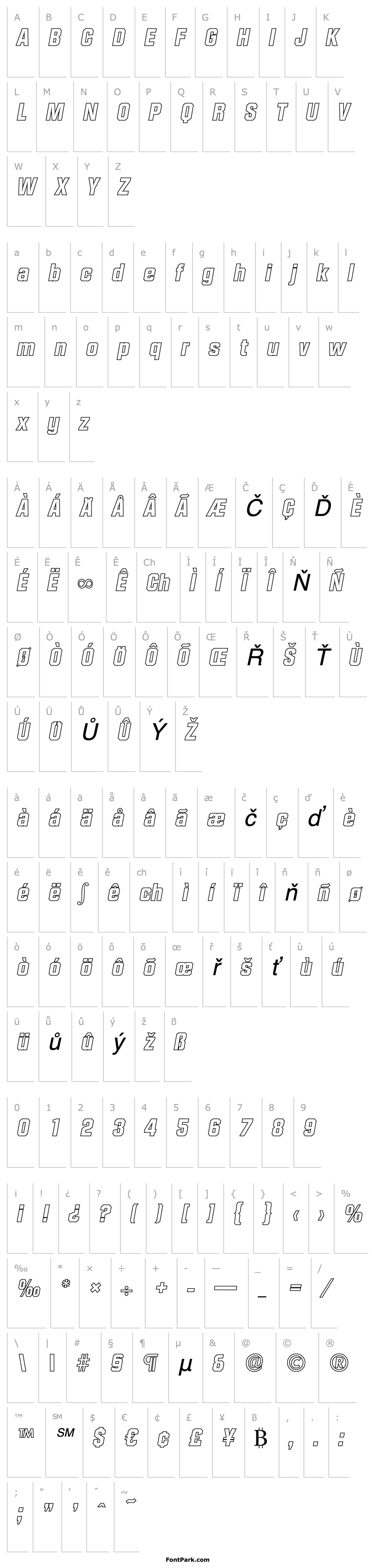 Přehled SeanBeckerOutline-ExtraBold-Italic