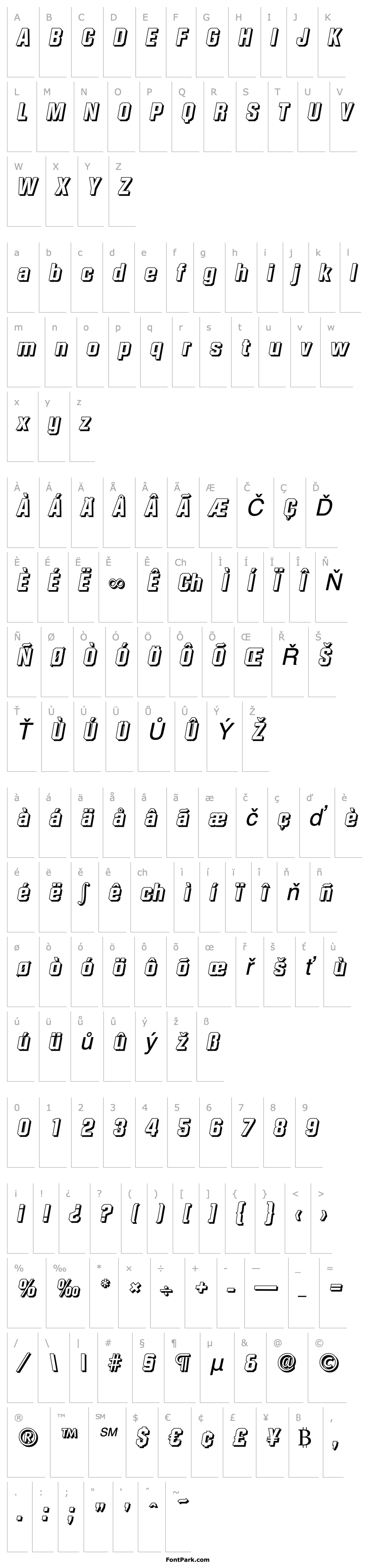 Přehled SeanBeckerShadow-ExtraBold-Italic