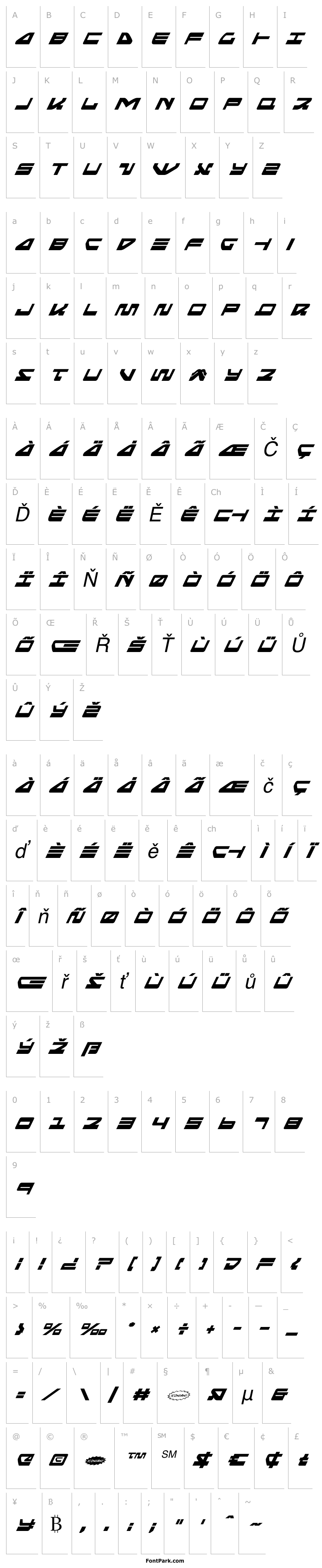 Overview Searider Falcon Super-Italic