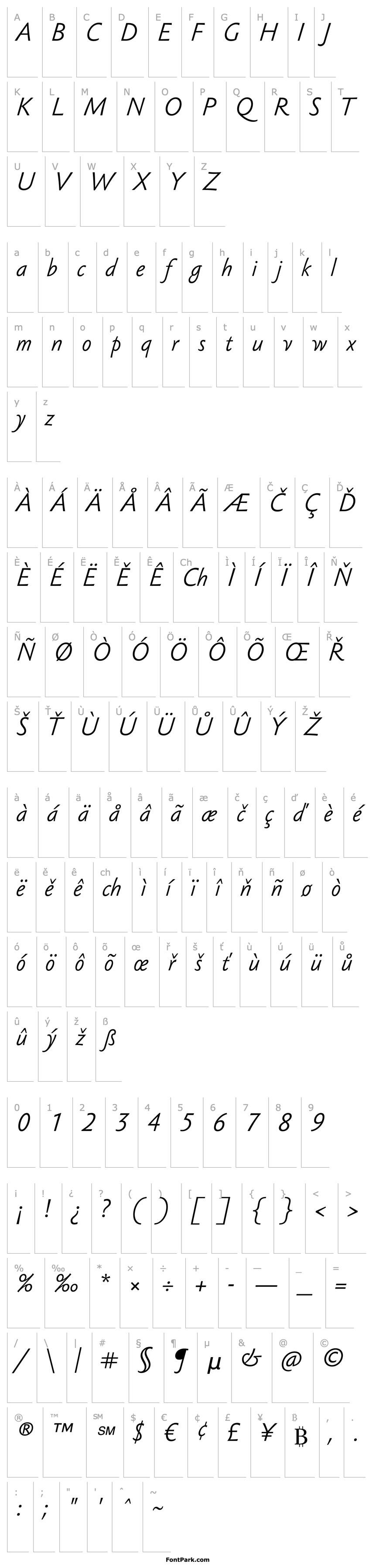 Overview Sebastian Light Pro Italic