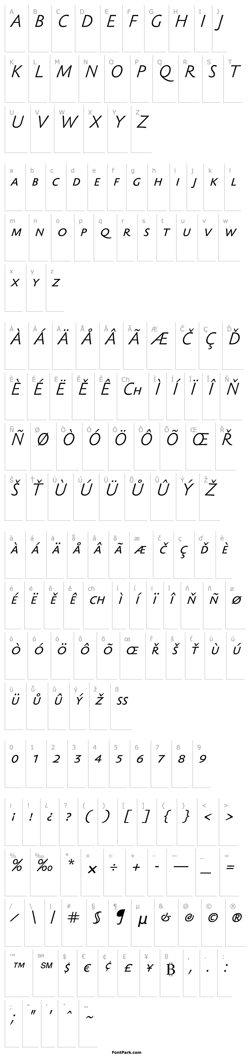 Overview SebastianLightSC-Italic