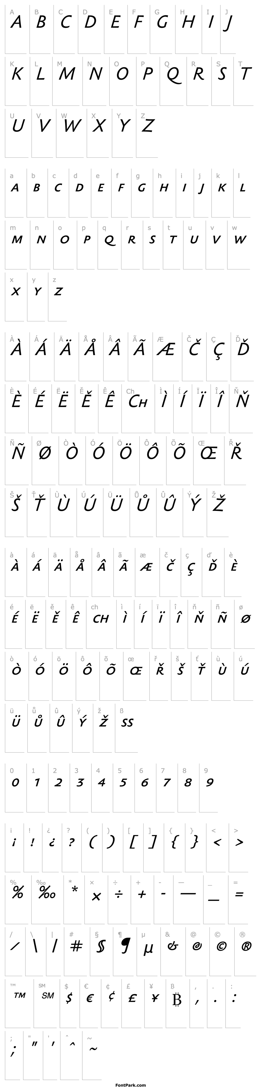 Overview SebastianTextSC-Italic