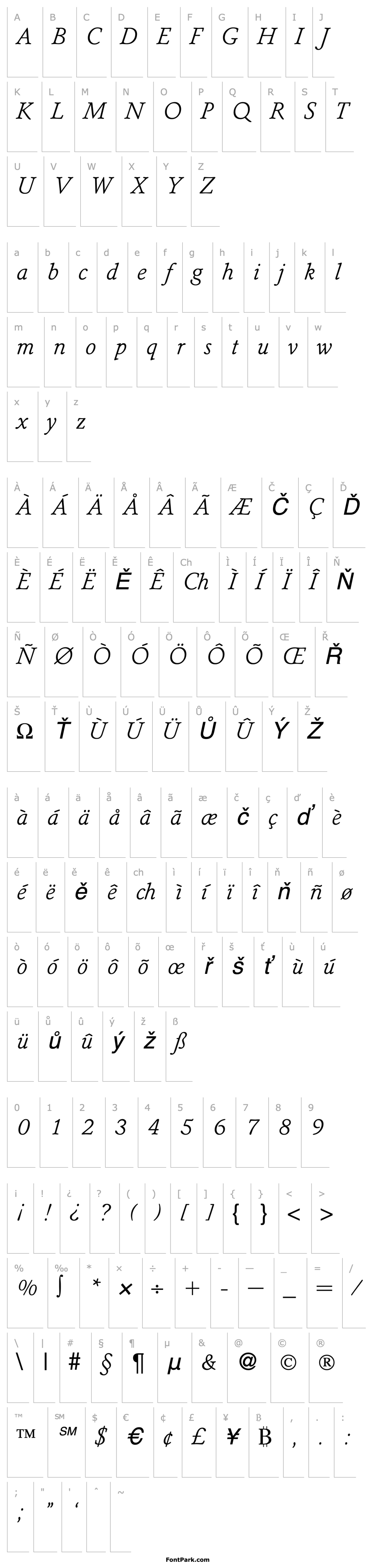 Overview SenateLight-RegularItalic