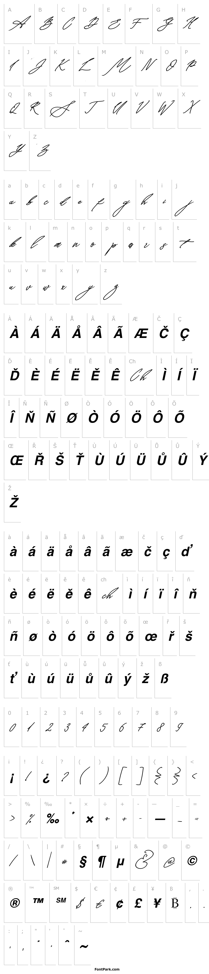 Přehled Seoulscript-BoldItalic