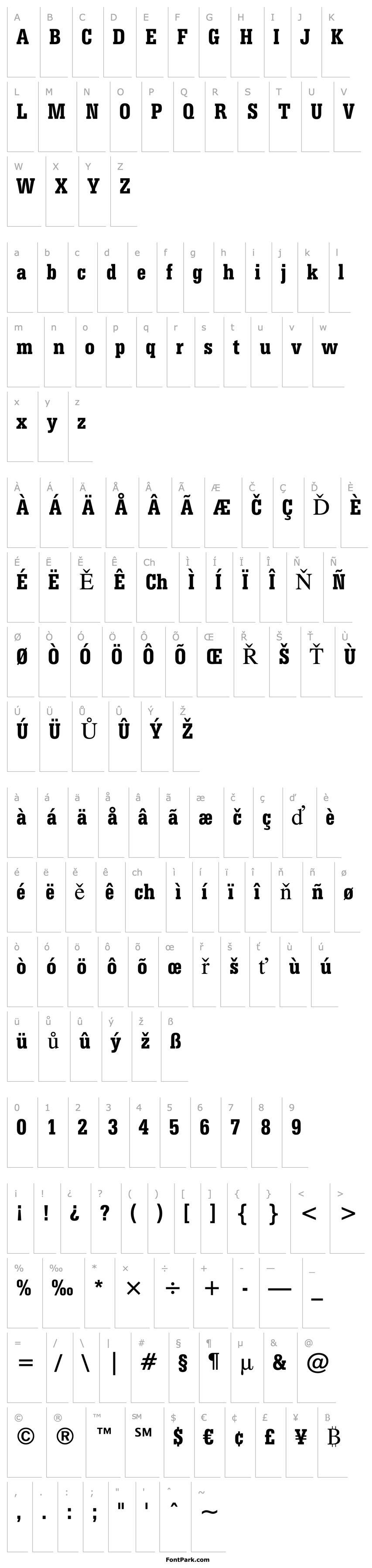 Overview Serifa BdCn BT Bold