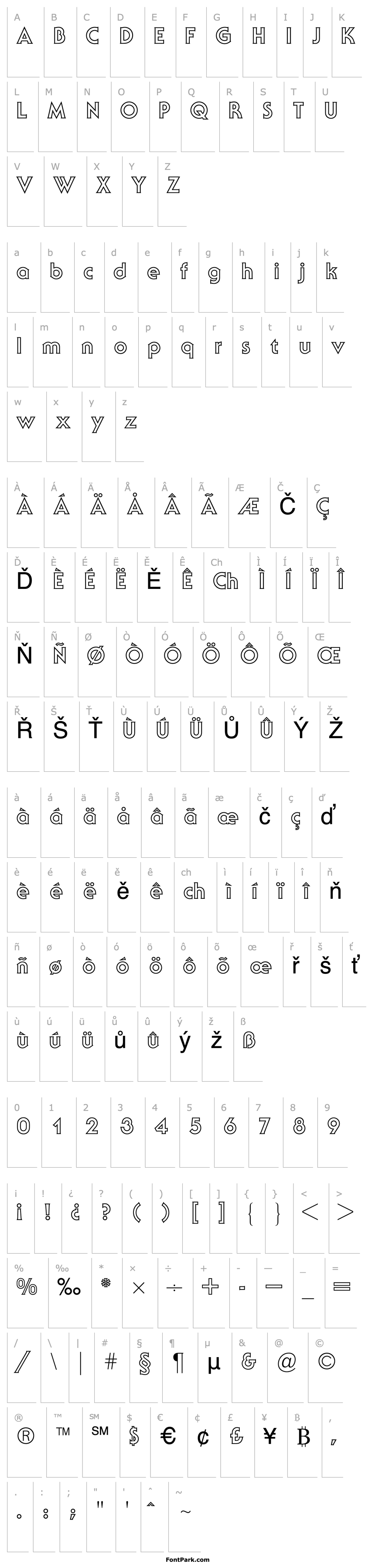 Přehled SerifGothicBQ-Outline